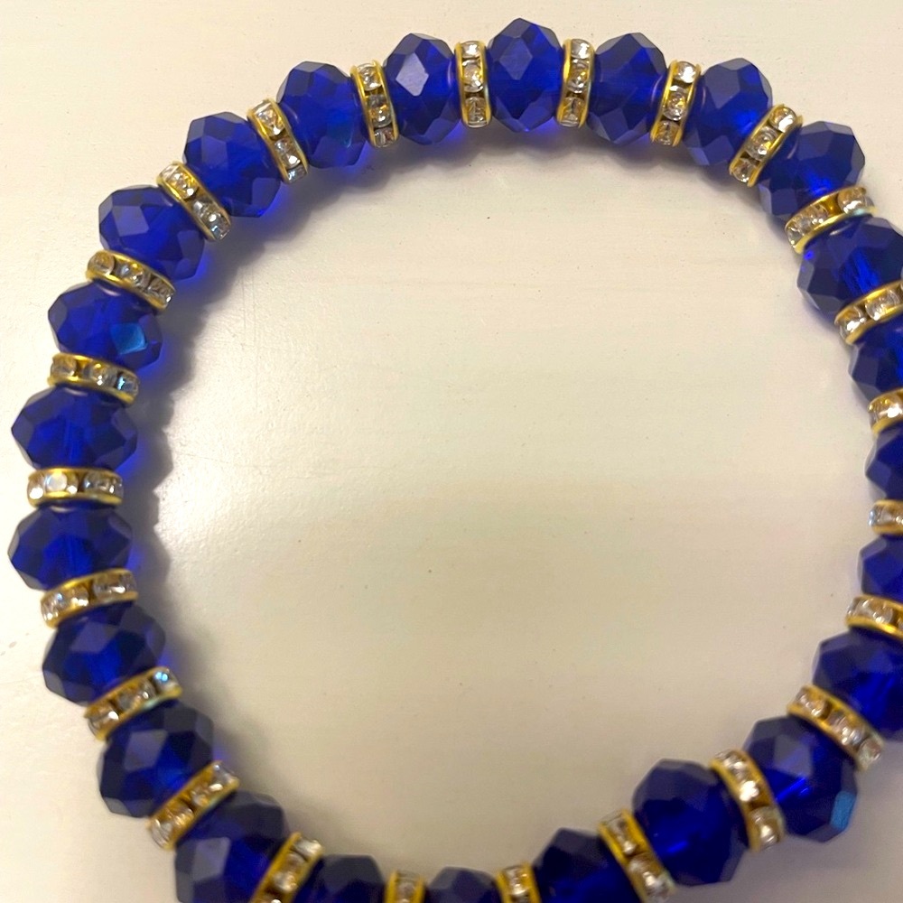 Plus Size Bracelet Blue Crystals with CZ ‘s  9 inches NWT